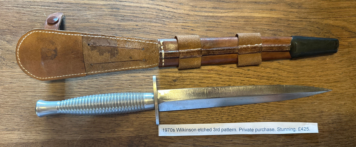 Wilkinson third pattern  etched Fairbairn Sykes Commando Dagger post war