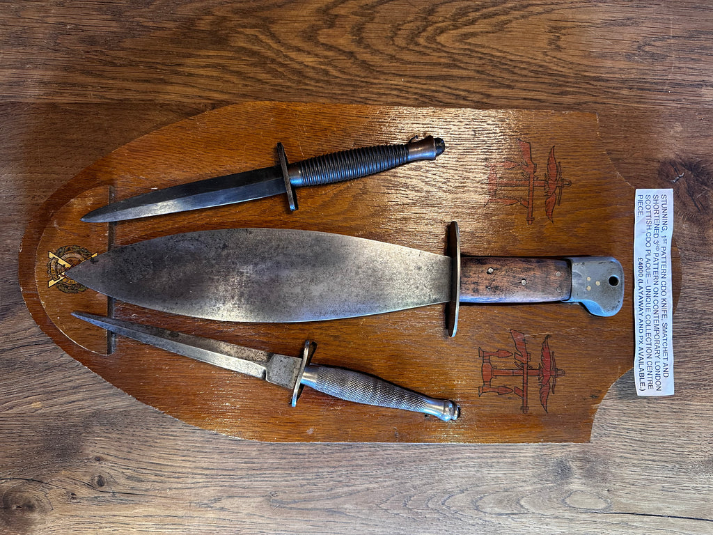 First Pattern Wilkinsons Fairbairn Sykes Commando Dagger - stunningly mounted with Smatchet and Third Pattern FS dagger